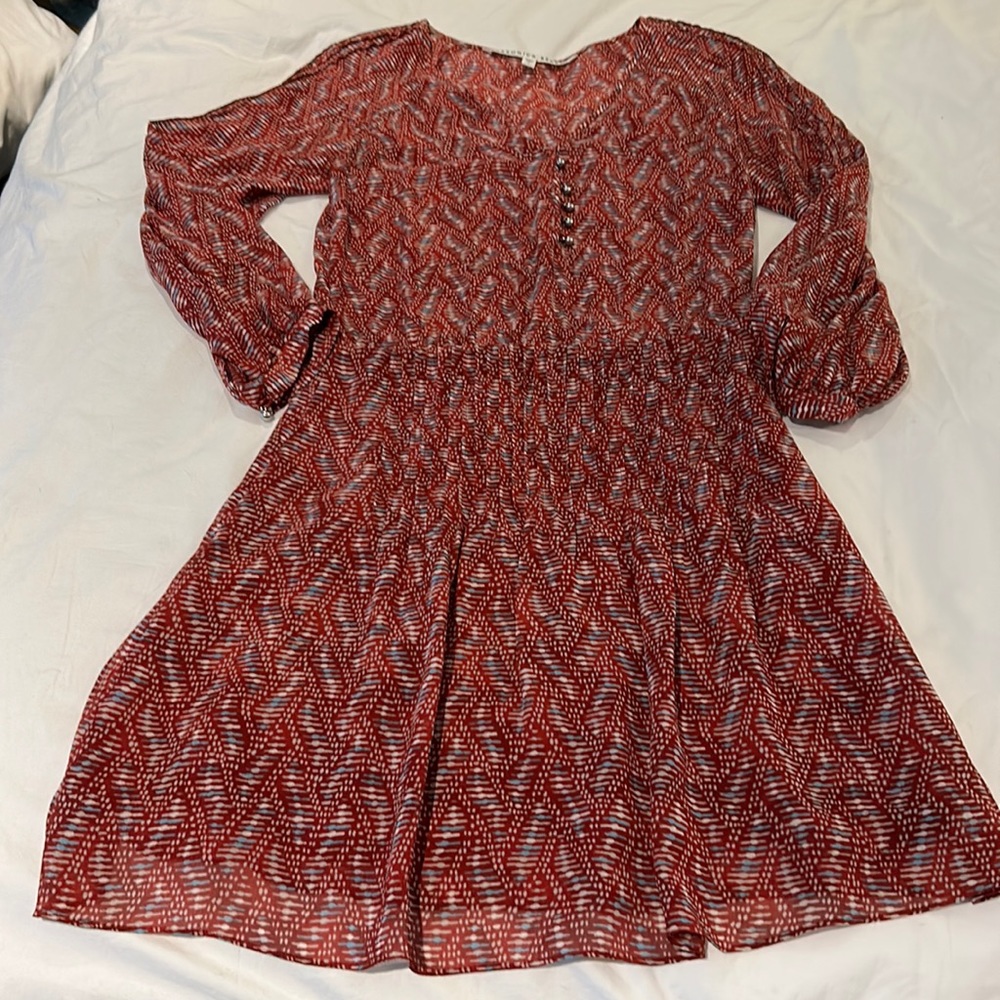 Veronica Beard long sleeve ruby red dress